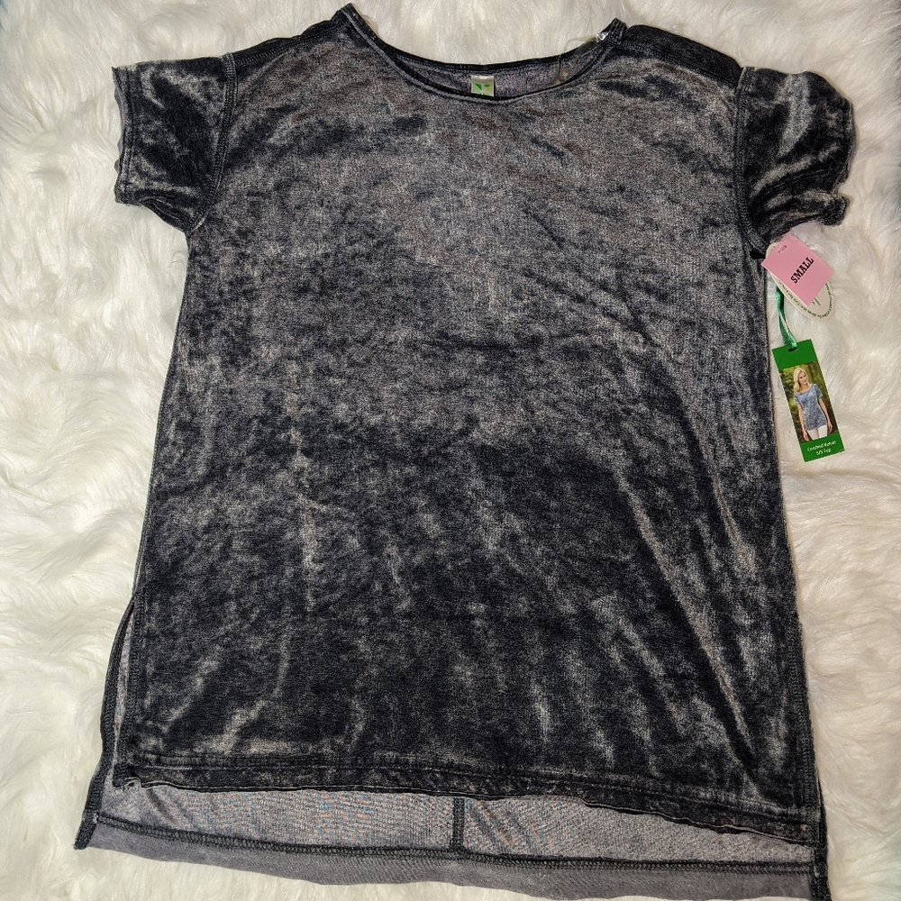 NWT Velvet T-Shirt Charcoal S